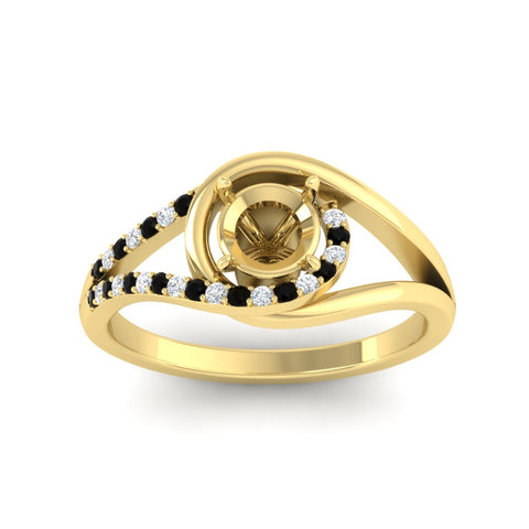 Swirl Split Semi Mount Ring For Women