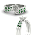 Load image into Gallery viewer, semi-mount-swirl-channel-diamond-bridal-set-with-emerald-in-white-gold-FDENS4028SMGEMGR-NL-WG.jpg
