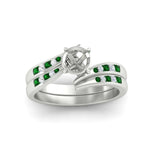 Load image into Gallery viewer, semi-mount-swirl-channel-diamond-bridal-set-with-emerald-in-white-gold-FDENS4028SMGEMGR-NL-WG.jpg
