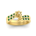 Load image into Gallery viewer, semi-mount-swirl-channel-diamond-bridal-set-with-emerald-in-yellow-gold-FDENS4028SMGEMGR-NL-YG.jpg

