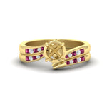 Load image into Gallery viewer, semi-mount-swirl-channel-diamond-bridal-set-with-pink-sapphire-in-yellow-gold-FDENS4028SMGSADRPI-NL-YG.jpg
