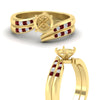 Load image into Gallery viewer, semi-mount-swirl-channel-diamond-bridal-set-with-ruby-in-yellow-gold-FDENS4028SMGRUDR-NL-YG.jpg