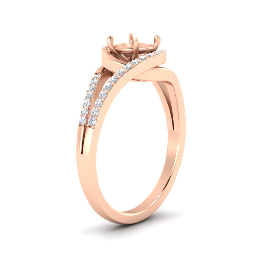 Swirl Split Semi Mount Ring For Women