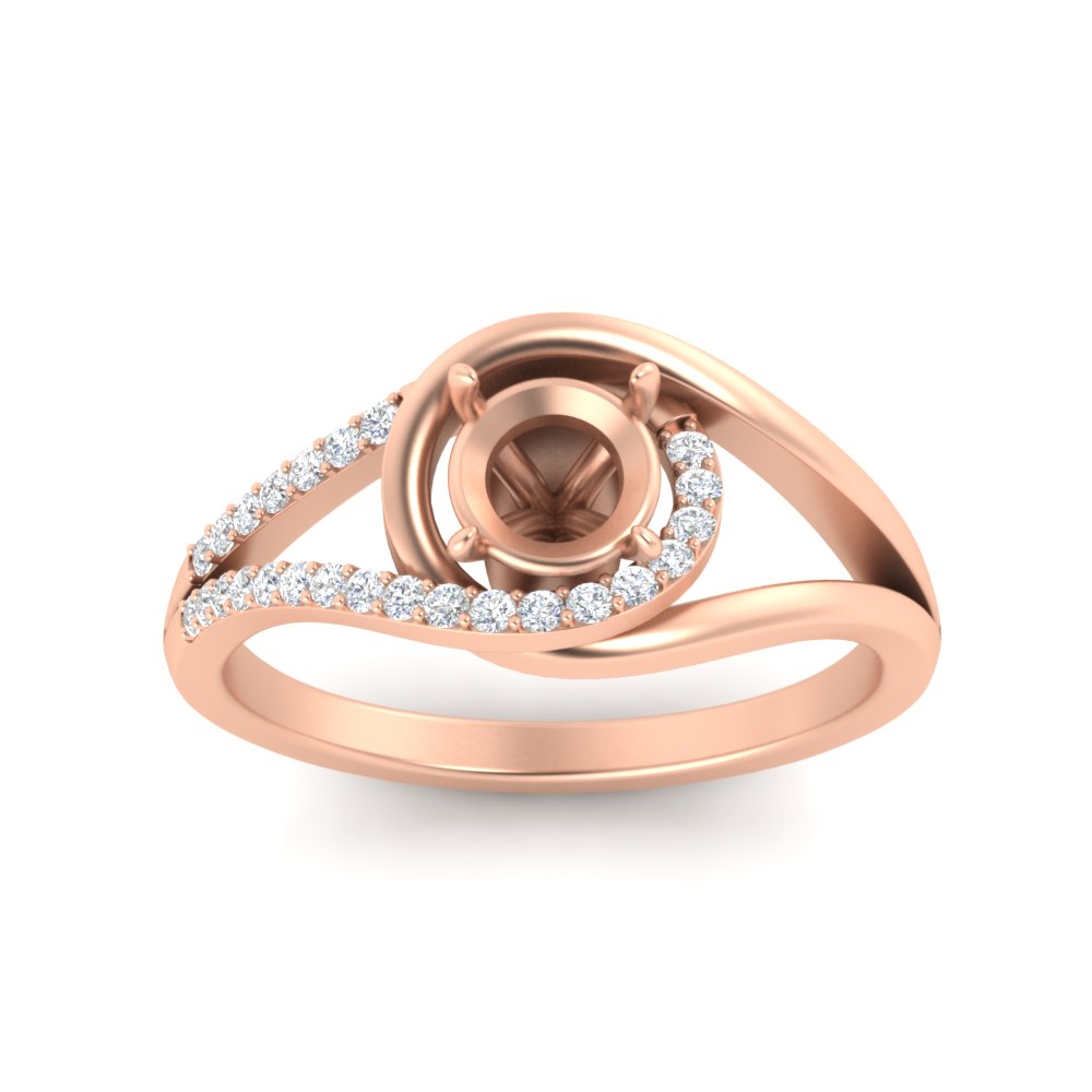 Swirl Split Semi Mount Ring For Women