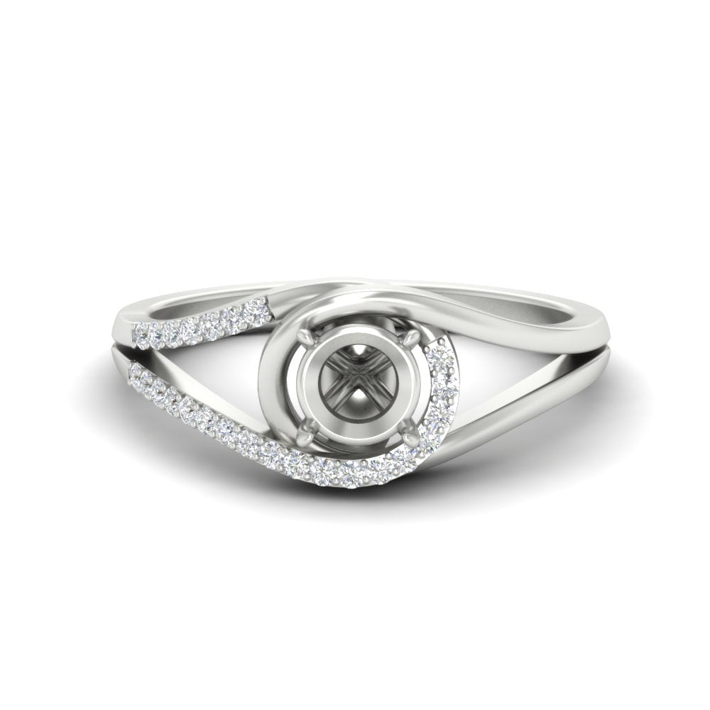 Swirl Split Semi Mount Ring For Women