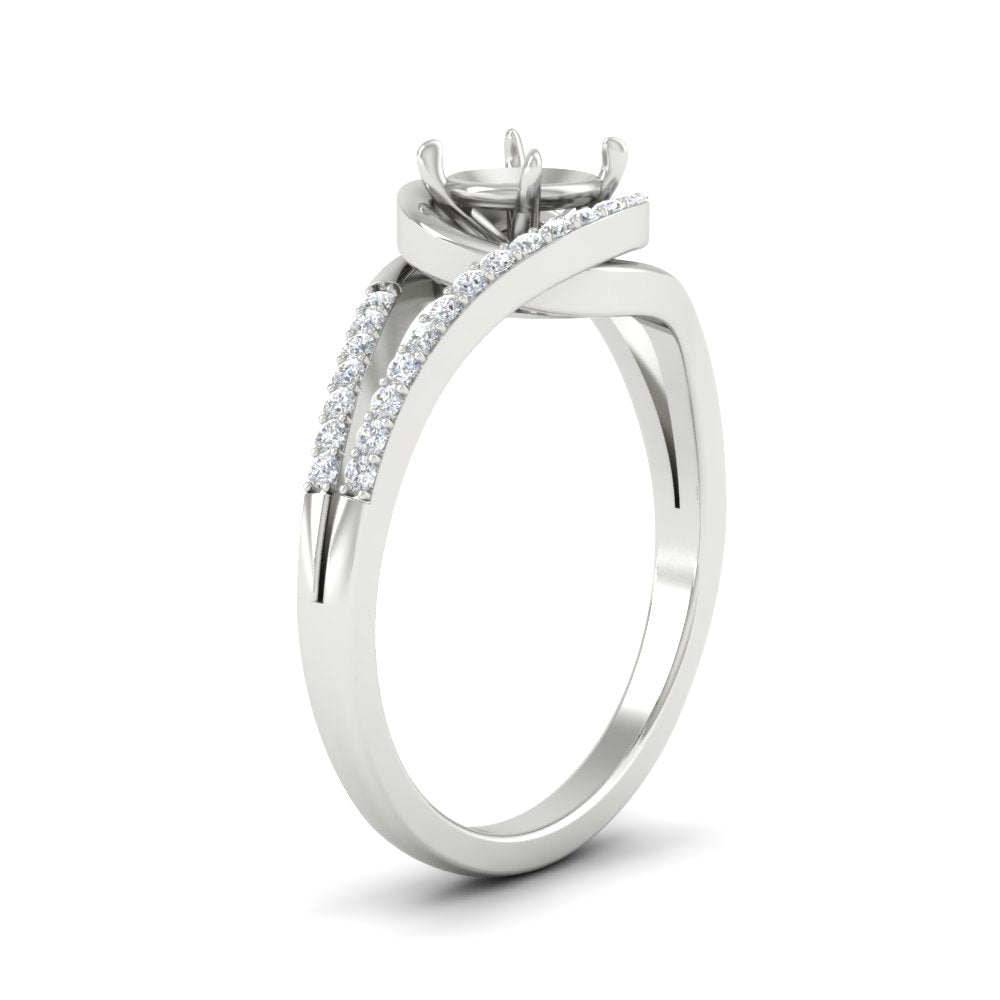 Swirl Split Semi Mount Ring For Women