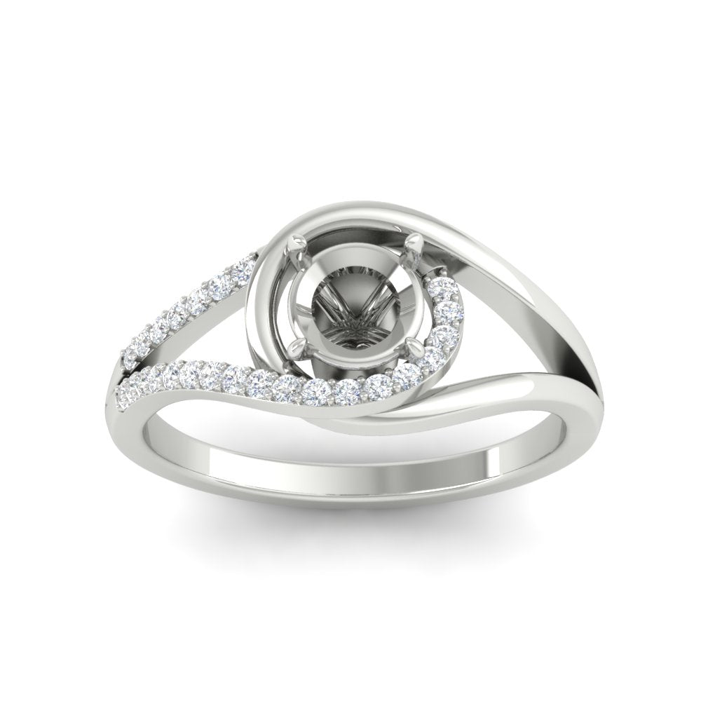 Swirl Split Semi Mount Ring For Women