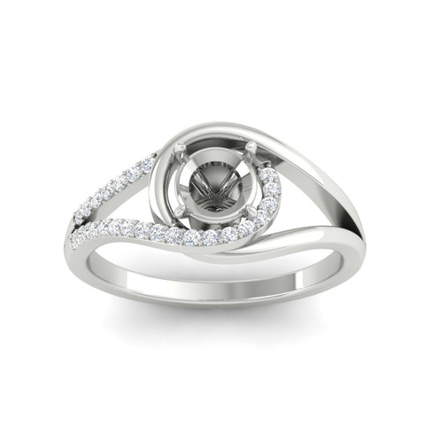 Swirl Split Semi Mount Ring For Women