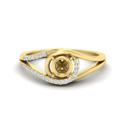 Swirl Split Semi Mount Ring For Women