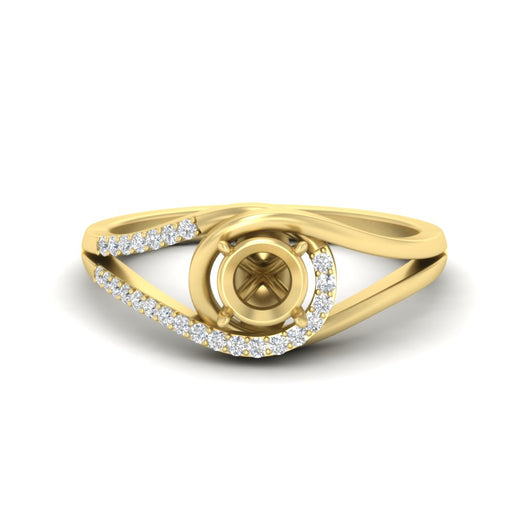 Swirl Split Semi Mount Ring For Women