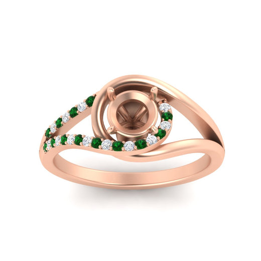 Swirl Split Semi Mount Ring For Women