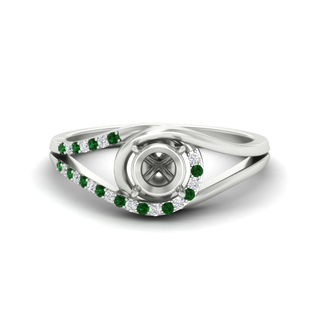 Swirl Split Semi Mount Ring For Women