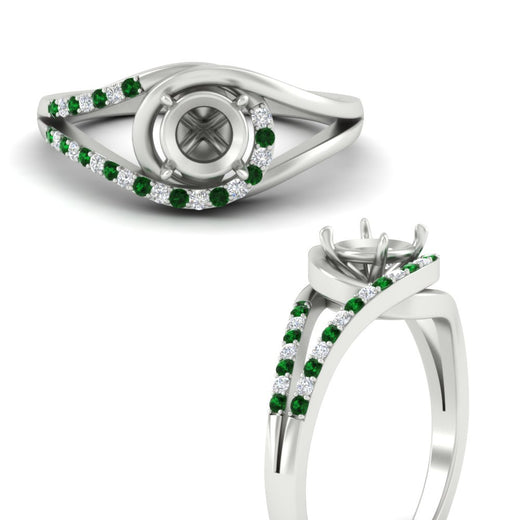 Swirl Split Semi Mount Ring For Women