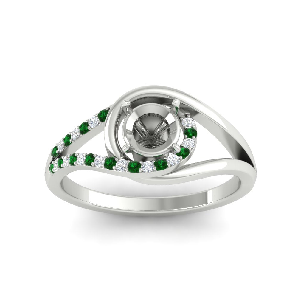 Swirl Split Semi Mount Ring For Women