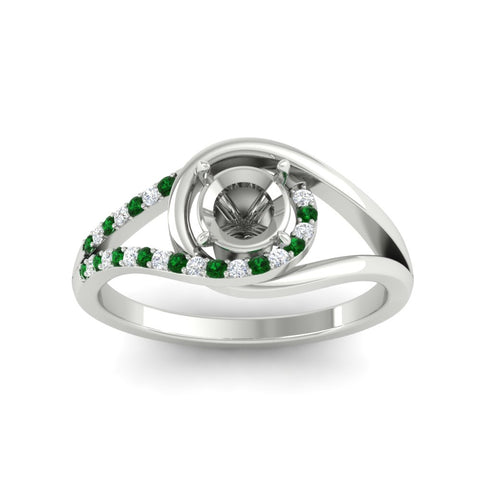 Swirl Split Semi Mount Ring For Women