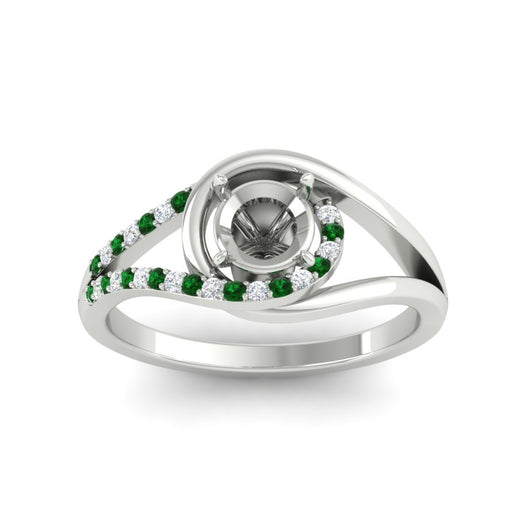 Swirl Split Semi Mount Ring For Women