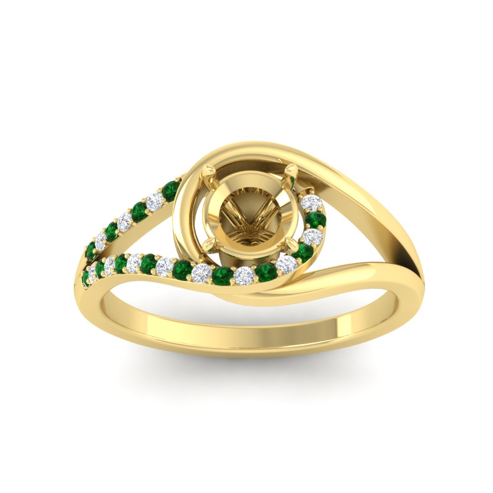 Swirl Split Semi Mount Ring For Women