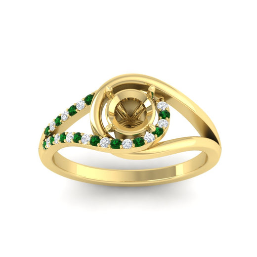 Swirl Split Semi Mount Ring For Women