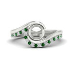 Load image into Gallery viewer, semi-mount-swirl-emerald-wedding-band-set-in-white-gold-fdens7806smgemgr-nl-wg.jpg?v=1759906665
