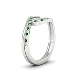 Load image into Gallery viewer, semi-mount-swirl-emerald-wedding-band-set-in-white-gold-fdens7806smgemgrangle2-nl-wg.jpg?v=1759906665
