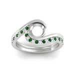 Load image into Gallery viewer, semi-mount-swirl-emerald-wedding-band-set-in-white-gold-fdens7806smgemgrangle5-nl-wg.jpg?v=1759906665
