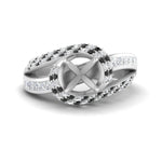 Load image into Gallery viewer, semi-mount-swirl-halo-black-diamond-engagement-ring-with-baguette-in-FD10355SMRGBLACKANGLE3-NL-WG
