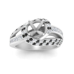Load image into Gallery viewer, semi-mount-swirl-halo-black-diamond-engagement-ring-with-baguette-in-FD10355SMRGBLACKANGLE3-NL-WG
