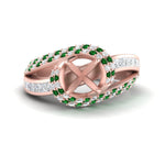Load image into Gallery viewer, semi-mount-swirl-halo-diamond-and-emerald-engagement-ring-with-baguette-in-FD10355SMRGEMGRANGLE3-NL-RG
