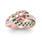 Load image into Gallery viewer, semi-mount-swirl-halo-diamond-and-emerald-engagement-ring-with-baguette-in-FD10355SMRGEMGRANGLE3-NL-RG
