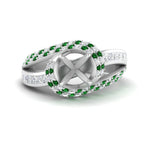 Load image into Gallery viewer, semi-mount-swirl-halo-diamond-and-emerald-engagement-ring-with-baguette-in-FD10355SMRGEMGRANGLE3-NL-WG
