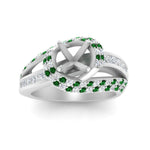 Load image into Gallery viewer, semi-mount-swirl-halo-diamond-and-emerald-engagement-ring-with-baguette-in-FD10355SMRGEMGRANGLE3-NL-WG
