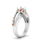 Load image into Gallery viewer, semi-mount-swirl-halo-diamond-and-orange-sapphire-engagement-ring-with-baguette-in-FD10355SMRGSAORANGLE3-NL-WG
