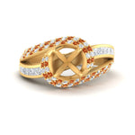 Load image into Gallery viewer, semi-mount-swirl-halo-diamond-and-orange-sapphire-engagement-ring-with-baguette-in-FD10355SMRGSAORANGLE3-NL-YG
