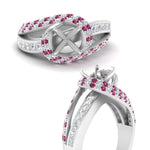 Load image into Gallery viewer, semi-mount-swirl-halo-diamond-and-pink-sapphire-engagement-ring-with-baguette-in-FD10355SMRGSADRPIANGLE3-NL-WG
