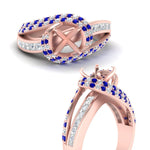 Load image into Gallery viewer, semi-mount-swirl-halo-diamond-and-sapphire-engagement-ring-with-baguette-in-FD10355SMRGSABLANGLE3-NL-RG
