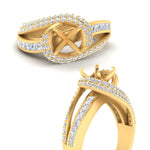 Load image into Gallery viewer, semi-mount-swirl-halo-diamond-engagement-ring-with-baguette-in-FD10355SMRANGLE3-NL-YG
