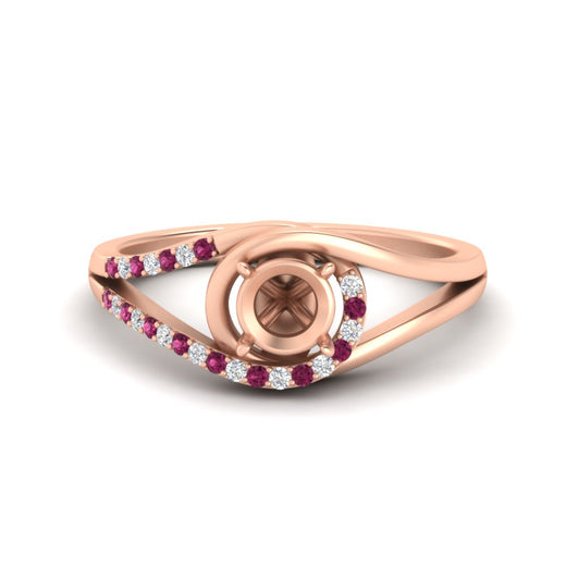 Swirl Split Semi Mount Ring For Women