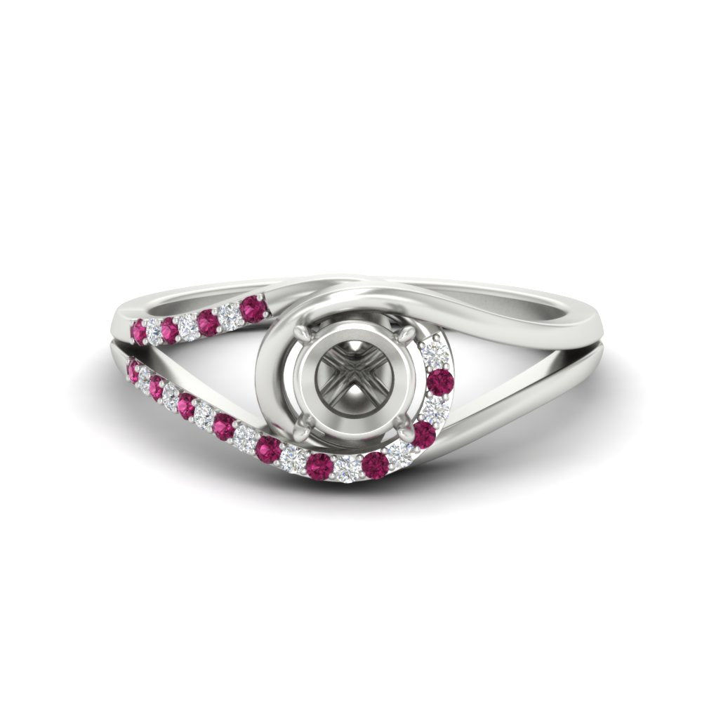 Swirl Split Semi Mount Ring For Women