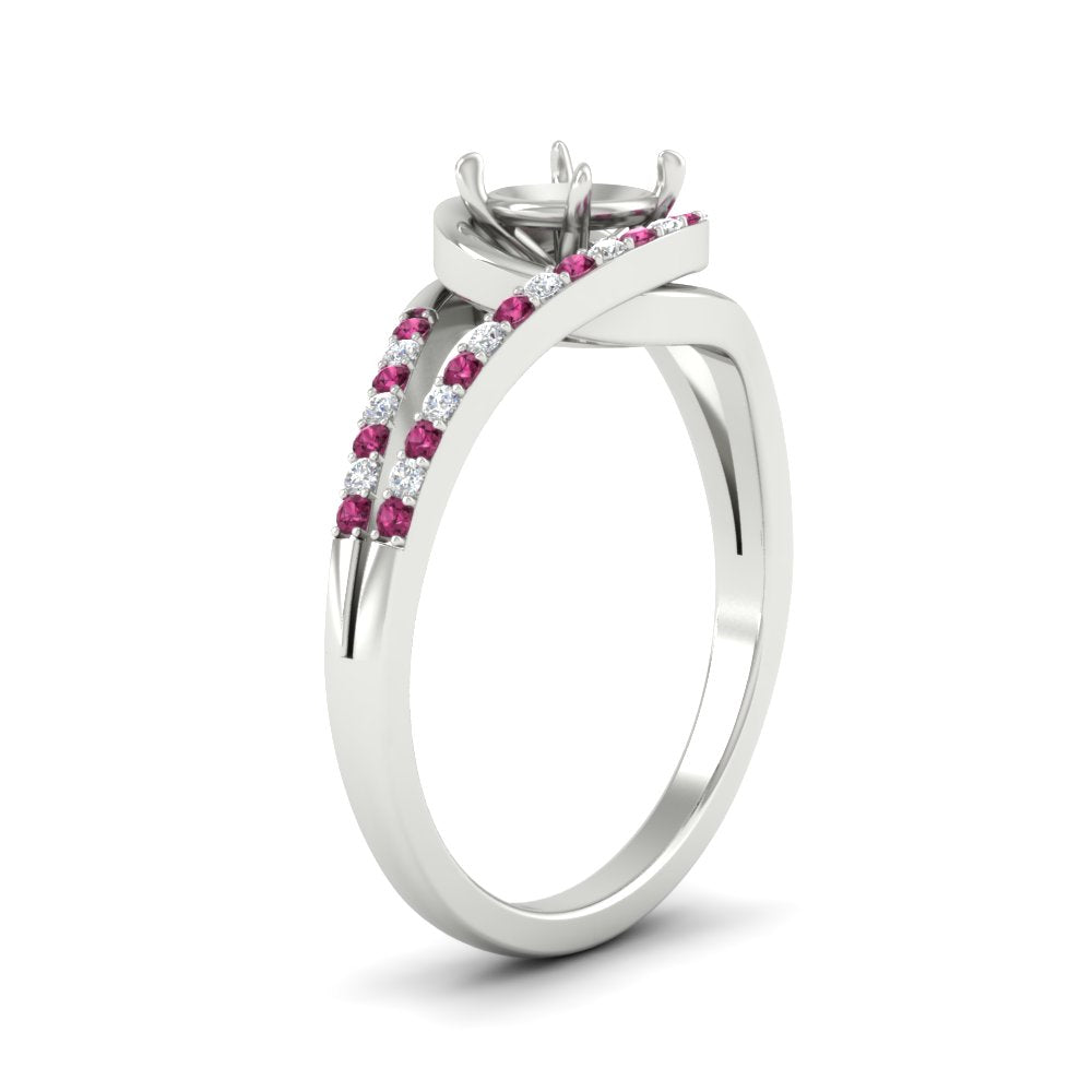 Swirl Split Semi Mount Ring For Women
