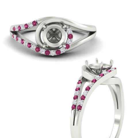 Swirl Split Semi Mount Ring For Women