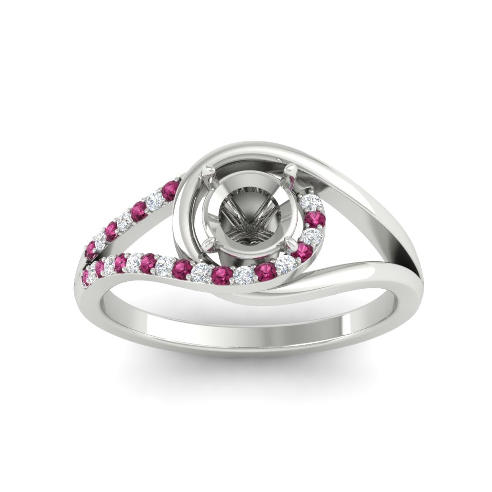 Swirl Split Semi Mount Ring For Women