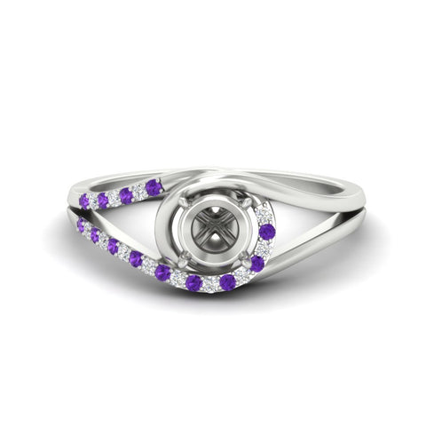 Swirl Split Semi Mount Ring For Women