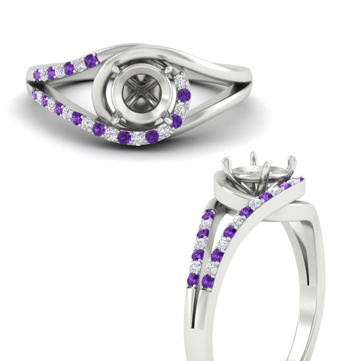 Swirl Split Semi Mount Ring For Women