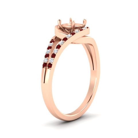 Swirl Split Semi Mount Ring For Women