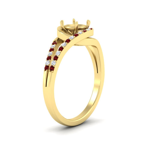 Swirl Split Semi Mount Ring For Women
