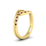 Load image into Gallery viewer, semi-mount-swirl-ruby-wedding-band-set-in-yellow-gold-fdens7806smgrudrangle2-nl-yg.jpg?v=1759906665
