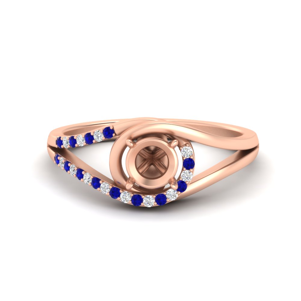 Swirl Split Semi Mount Ring For Women