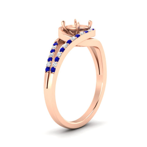 Swirl Split Semi Mount Ring For Women