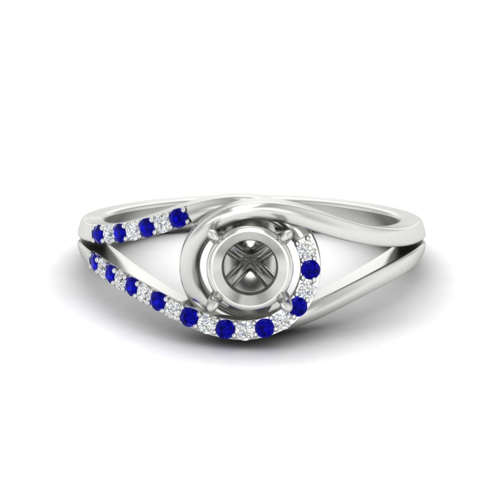 Swirl Split Semi Mount Ring For Women