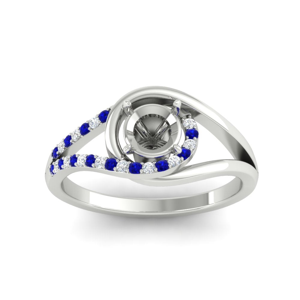 Swirl Split Semi Mount Ring For Women